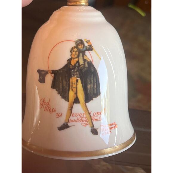 Vintage 1981 Gorham Fine China Norman Rockwell Bell A Christmas Carol Tiny Tim - Picture 2 of 5